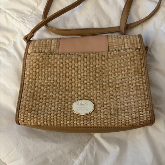 Disney Our Universe Bambi Straw Woven Crossbody Floral 3d Purse - Picture 7 of 7